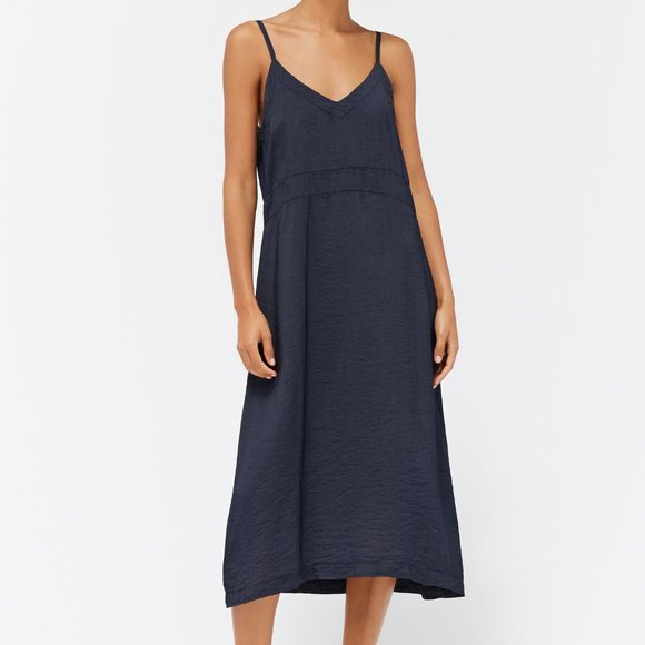 Robe Soyeuse LACAUSA Neuve Avec étiquette - Taille XS - Couleur Navy (marine)